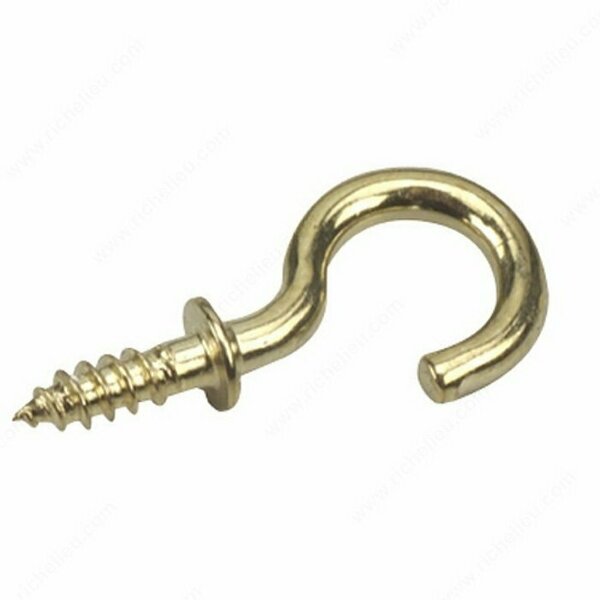 Richelieu America Onward Cup Hook, 6 mm Opening, 20 mm L, Metal, Brass 2780BR